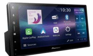 Een 7" draadloos Carplay en Android Auto van het merk Pioneer